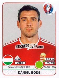 Sticker Dániel Böde - UEFA Euro France 2016 n. 678 - Panini