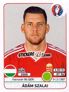 Sticker Ádám Szalai - UEFA Euro France 2016 n. 680 - Panini