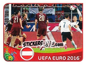 Cromo Russland v Österreich - UEFA Euro France 2016 - Panini