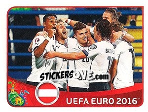 Sticker Montenegro v Österreich - UEFA Euro France 2016 - Panini