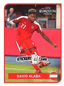 Sticker David Alaba - UEFA Euro France 2016 n. CC-A - Panini