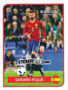 Sticker Gerard Piqué - UEFA Euro France 2016 n. CC-E - Panini