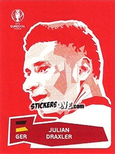 Sticker Julian Draxler - UEFA Euro France 2016 - Panini