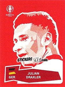 Sticker Julian Draxler - UEFA Euro France 2016 n. DE-JD - Panini