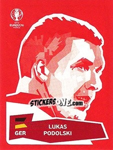 Sticker Lukas Podolski - UEFA Euro France 2016 - Panini