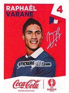 Sticker Raphaël Varane - UEFA Euro France 2016 n. FR-4 - Panini