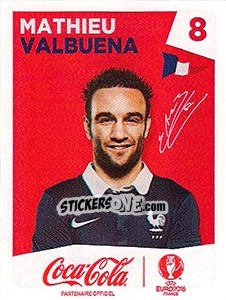 Sticker Mathieu Valbuena - UEFA Euro France 2016 - Panini