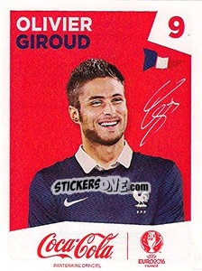 Sticker Olivier Giroud - UEFA Euro France 2016 n. FR-9 - Panini