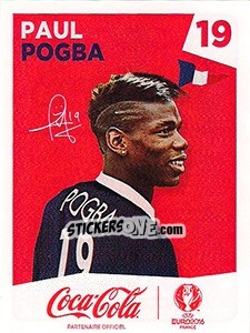 Sticker Paul Pogba - UEFA Euro France 2016 n. FR-19 - Panini