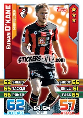 Sticker Eunan O'Kane - English Premier League 2015-2016. Match Attax Extra n. U2 - Topps
