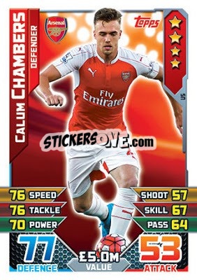 Sticker Calum Chambers - English Premier League 2015-2016. Match Attax Extra n. U5 - Topps