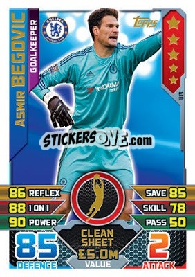 Figurina Asmir Begovic - English Premier League 2015-2016. Match Attax Extra - Topps