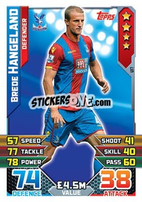 Sticker Brede Hangeland - English Premier League 2015-2016. Match Attax Extra n. U17 - Topps