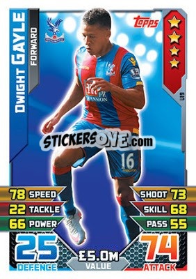 Cromo Dwight Gayle - English Premier League 2015-2016. Match Attax Extra - Topps