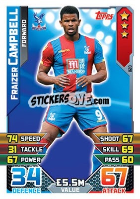 Figurina Fraizer Campbell - English Premier League 2015-2016. Match Attax Extra - Topps