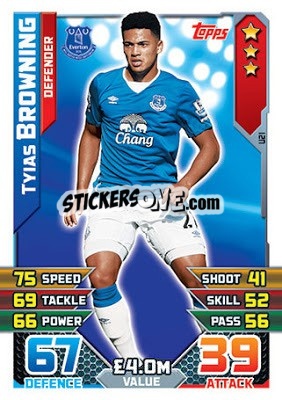 Sticker Tyias Browning - English Premier League 2015-2016. Match Attax Extra n. U21 - Topps