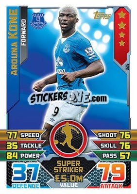 Sticker Arouna Kone - English Premier League 2015-2016. Match Attax Extra n. U25 - Topps