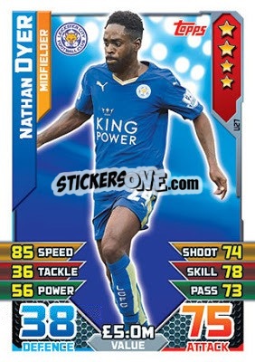 Sticker Nathan Dyer - English Premier League 2015-2016. Match Attax Extra n. U27 - Topps