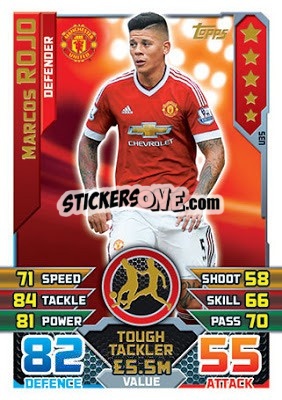 Figurina Marcos Rojo - English Premier League 2015-2016. Match Attax Extra - Topps