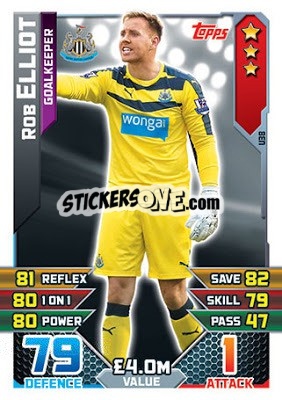Sticker Rob Elliot - English Premier League 2015-2016. Match Attax Extra n. U38 - Topps
