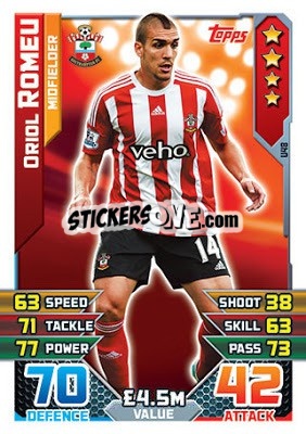 Sticker Oriol Romeu - English Premier League 2015-2016. Match Attax Extra n. U48 - Topps