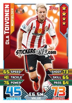 Cromo Ola Toivonen - English Premier League 2015-2016. Match Attax Extra - Topps