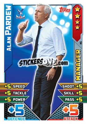 Sticker Alan Pardew - English Premier League 2015-2016. Match Attax Extra - Topps