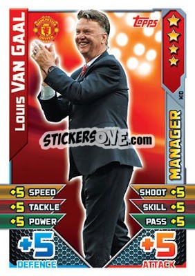Sticker Louis van Gaal - English Premier League 2015-2016. Match Attax Extra n. M10 - Topps