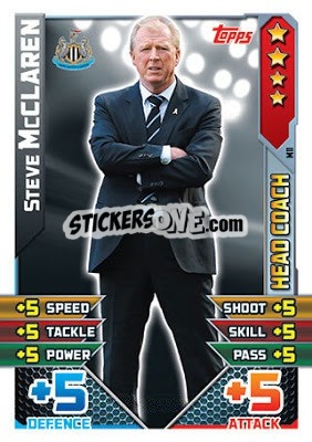 Sticker Steve McClaren - English Premier League 2015-2016. Match Attax Extra - Topps