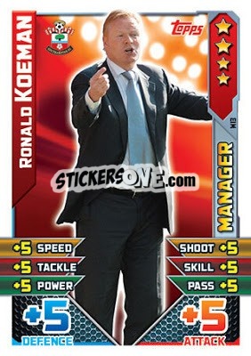 Sticker Ronald Koeman - English Premier League 2015-2016. Match Attax Extra n. M13 - Topps