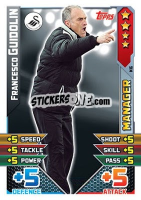 Sticker Francesco Guidolin - English Premier League 2015-2016. Match Attax Extra n. M16 - Topps
