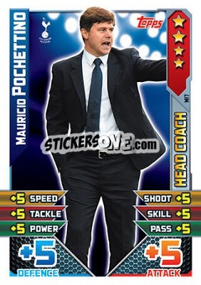 Sticker Mauricio Pochettino - English Premier League 2015-2016. Match Attax Extra n. M17 - Topps