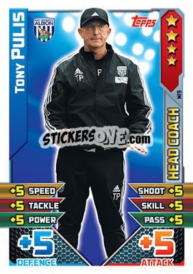 Sticker Tony Pulis - English Premier League 2015-2016. Match Attax Extra n. M19 - Topps
