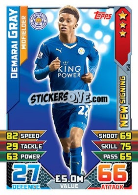 Sticker Demarai Gray - English Premier League 2015-2016. Match Attax Extra n. NS8 - Topps