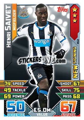 Sticker Henri Saivet - English Premier League 2015-2016. Match Attax Extra n. NS12 - Topps
