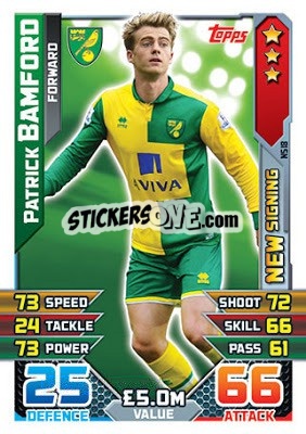 Sticker Patrick Bamford - English Premier League 2015-2016. Match Attax Extra - Topps