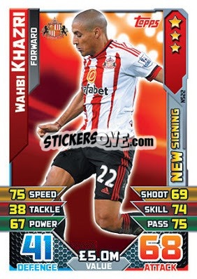 Sticker Wahbi Khazri - English Premier League 2015-2016. Match Attax Extra n. NS22 - Topps
