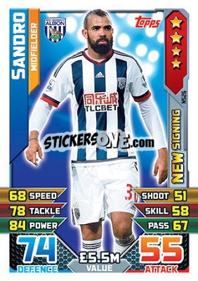 Cromo Sandro - English Premier League 2015-2016. Match Attax Extra - Topps