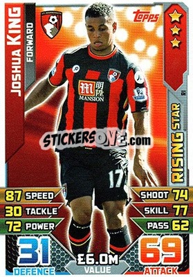 Cromo Joshua King - English Premier League 2015-2016. Match Attax Extra - Topps