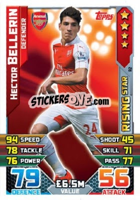 Sticker Hector Bellerin - English Premier League 2015-2016. Match Attax Extra n. R2 - Topps