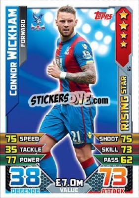 Sticker Connor Wickham - English Premier League 2015-2016. Match Attax Extra n. R5 - Topps