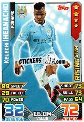Sticker Kelechi Iheanacho - English Premier League 2015-2016. Match Attax Extra n. R9 - Topps