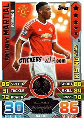 Figurina Anthony Martial - English Premier League 2015-2016. Match Attax Extra - Topps