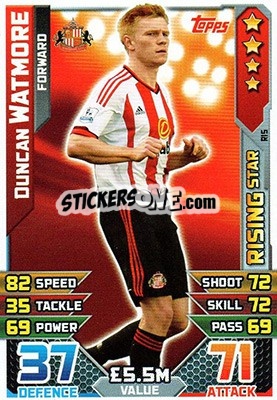 Sticker Duncan Watmore - English Premier League 2015-2016. Match Attax Extra n. R15 - Topps