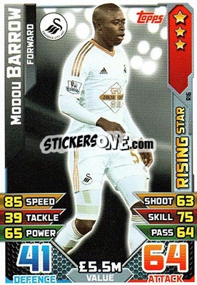 Figurina Modou Barrow - English Premier League 2015-2016. Match Attax Extra - Topps