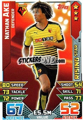 Cromo Nathan Ake - English Premier League 2015-2016. Match Attax Extra - Topps