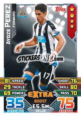 Sticker Ayoze Perez  -  Extra Boost - English Premier League 2015-2016. Match Attax Extra - Topps