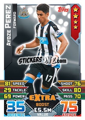 Sticker Ayoze Perez  -  Extra Boost - English Premier League 2015-2016. Match Attax Extra n. UC11 - Topps