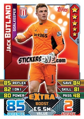 Sticker Jack Butland  -  Extra Boost - English Premier League 2015-2016. Match Attax Extra - Topps