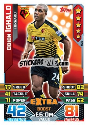 Sticker Odion Ighalo  -  Extra Boost - English Premier League 2015-2016. Match Attax Extra n. UC18 - Topps
